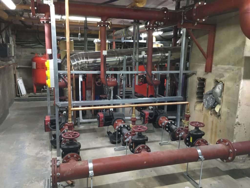New boiler and pipework for a industrial unit