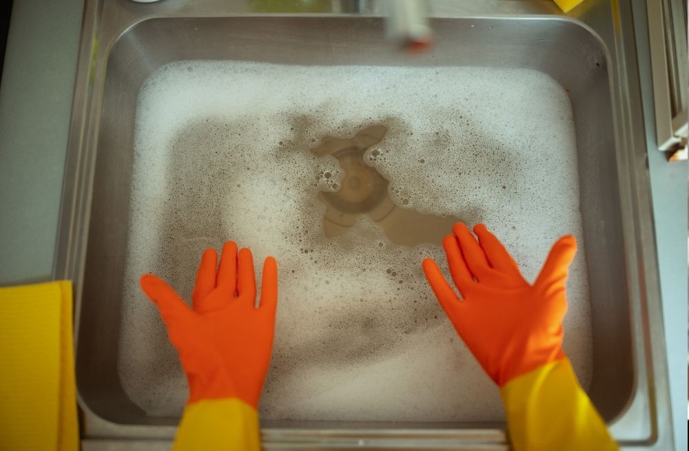 Blocked slow draining sink