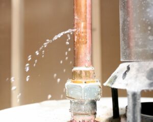 Burst leaking pipe